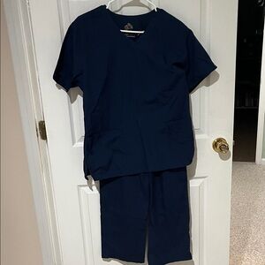 Stylish Navy Blue Scrub Set